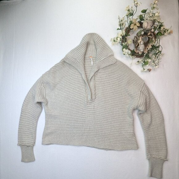 Free people Marlie pullover Women's sweater Pebble Size S Small Tan Color - Picture 6 of 12